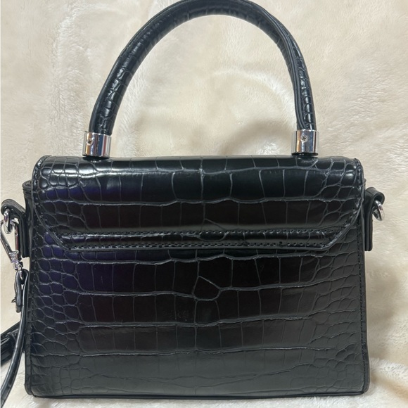 Elegant Antik Kraft Black Crocodile-Embossed Handbag, crossbody or handle - Picture 4 of 11